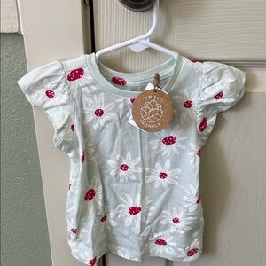 Dip Kids Floral Tee - Light Green and Red